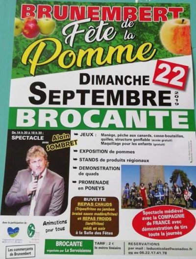 Venez nous retrouver nombreux à la fête de la pomme ce dimanche 22 septembre à Brune…